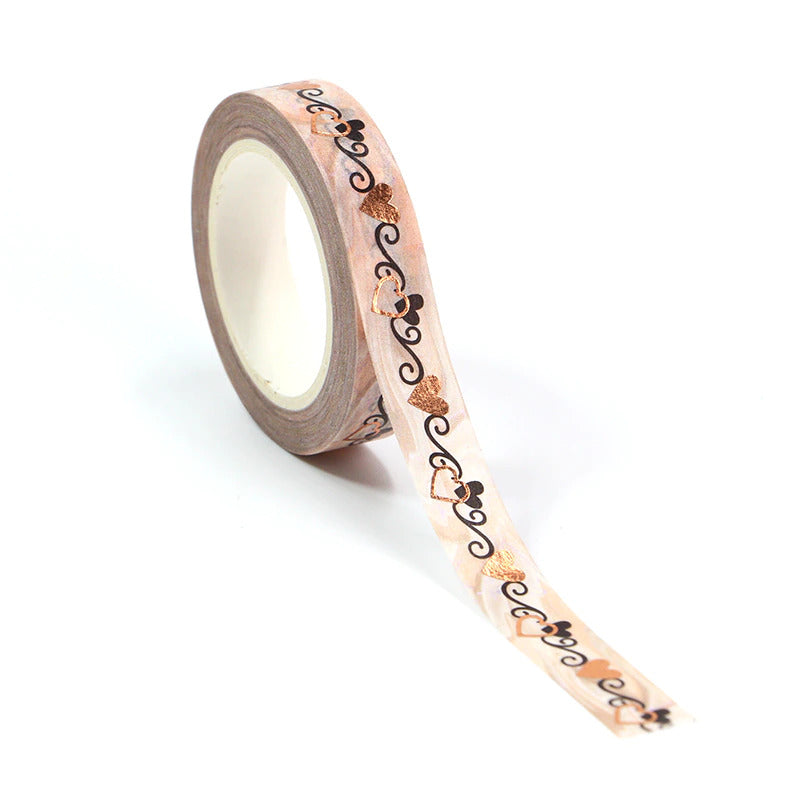 Copper Hearts Gold Foiled Washi Tape