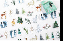 Load image into Gallery viewer, Conifers and Reindeers Sticker Box
