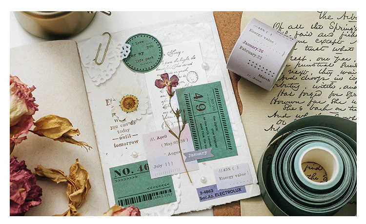 Retro Text Border Washi Tape