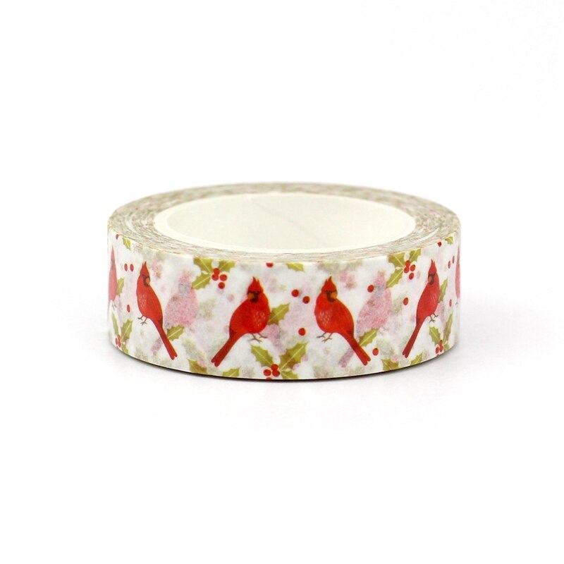 Red Cardinal Birds Washi Tape Sample