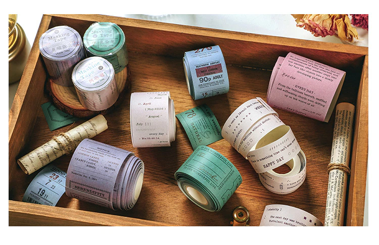 Retro Text Border Washi Tape