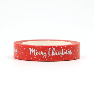 Merry Christmas Silver Foiled Washi Tape