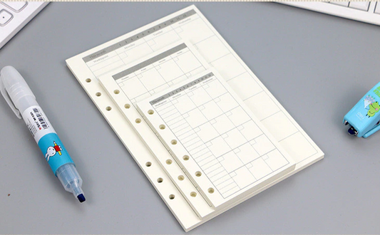 Transparent Ring Binder Inserts- Monthly Plan