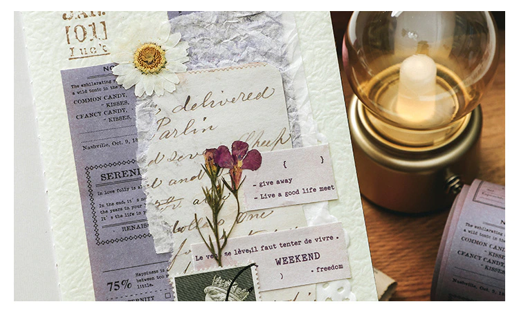 Retro Text Border Washi Tape