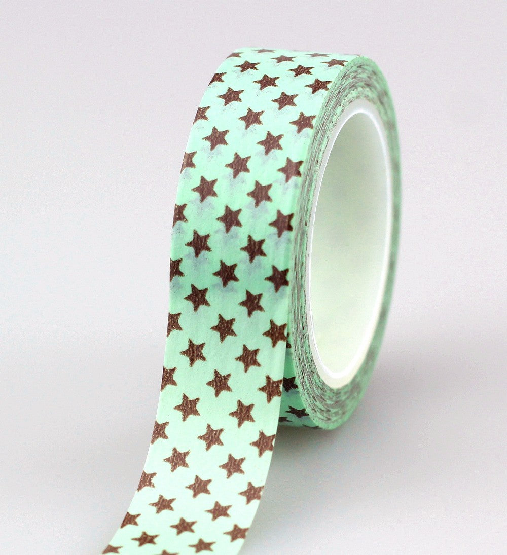 Golden Star Green Washi Tape