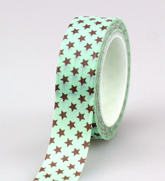 Golden Star Green Washi Tape