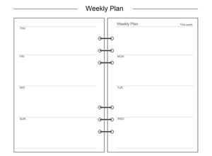 Transparent Ring Binder Inserts- Weekly Plan