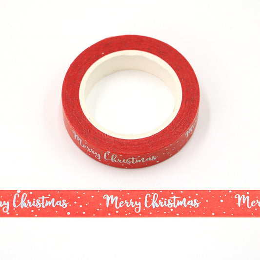 Merry Christmas Silver Foiled Washi Tape
