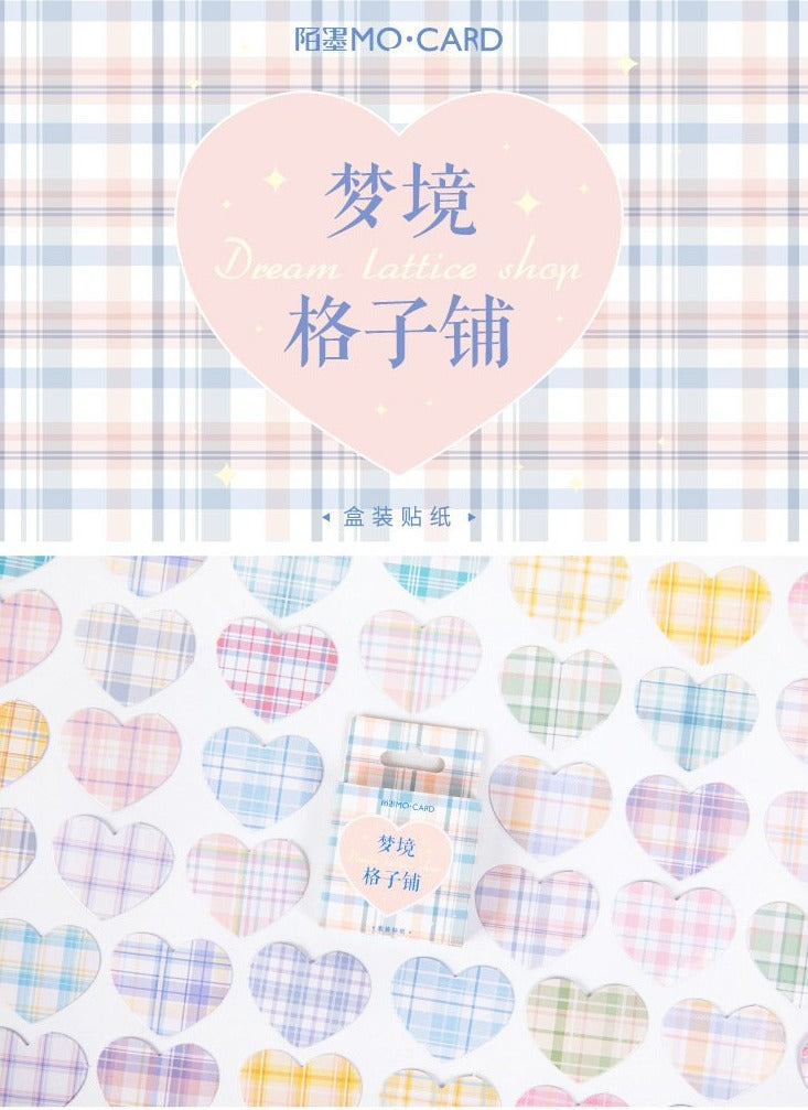 Plaid Hearts Planner Stickers