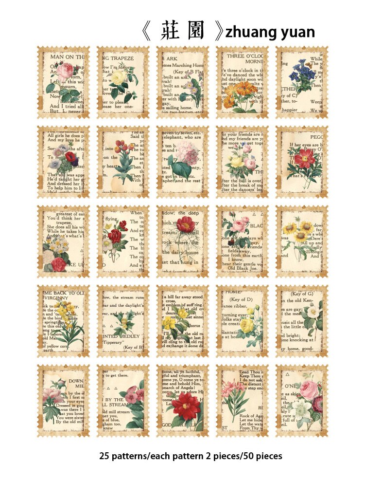 Vintage Stamp Stickers