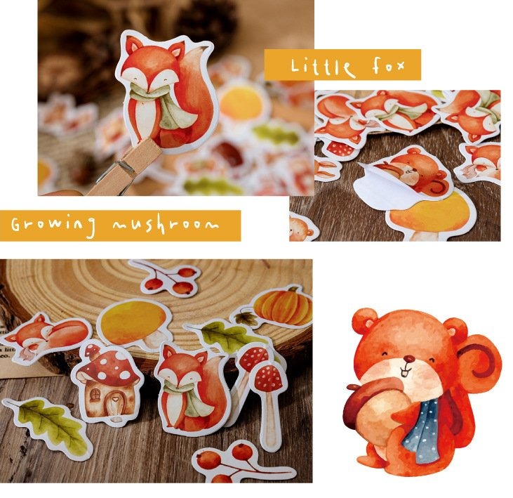 Fall Squirrels Sticker Box