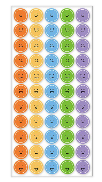 Colourful Smiley Glitter PET Sticker