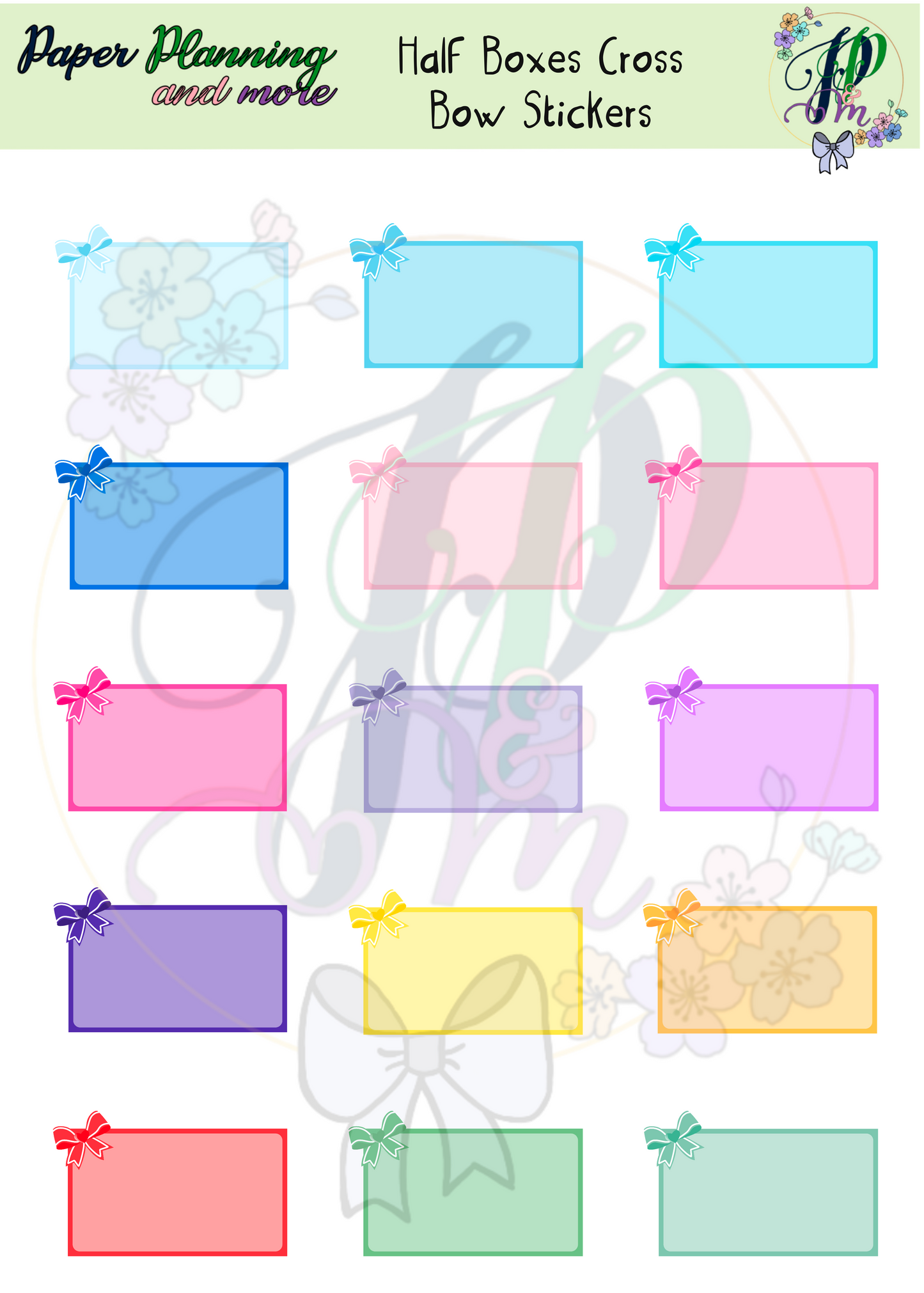 Half Boxes Cross Bow Sticker Sheet