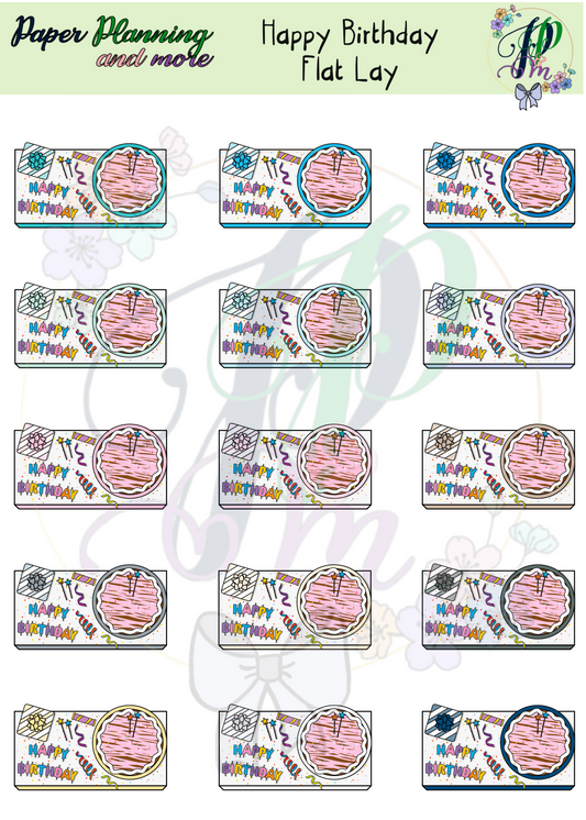 Happy Birthday Flat Lay Sticker Sheet