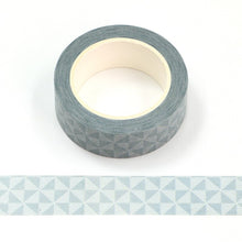 Load image into Gallery viewer, Blue Triangular Trellis Pattern Washi Sample
