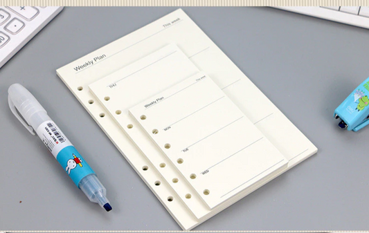 Transparent Ring Binder Inserts- Weekly Plan
