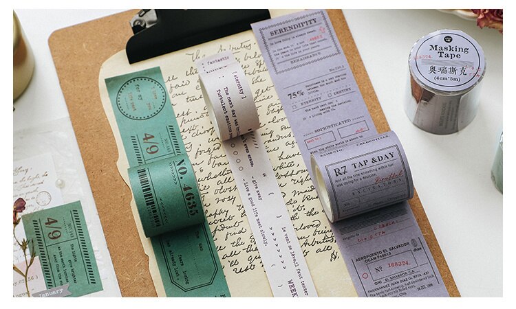 Retro Text Border Washi Tape