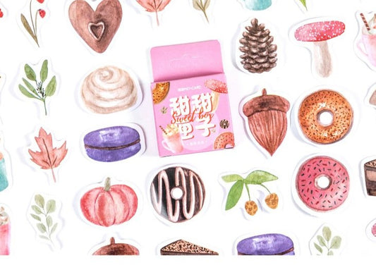 Donuts and Leaves Sticker Box