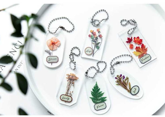 Dried Flowers Transparent Acrylic Charm