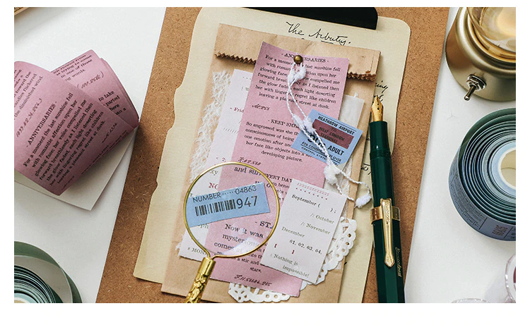 Retro Text Border Washi Tape