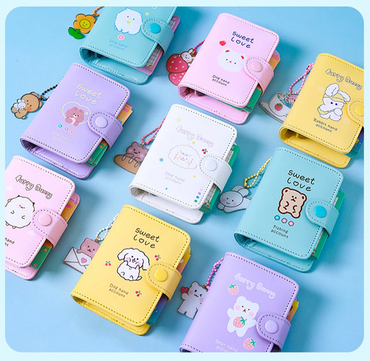 Kawaii Vegan Leather Padded Mini Ring Binder Set
