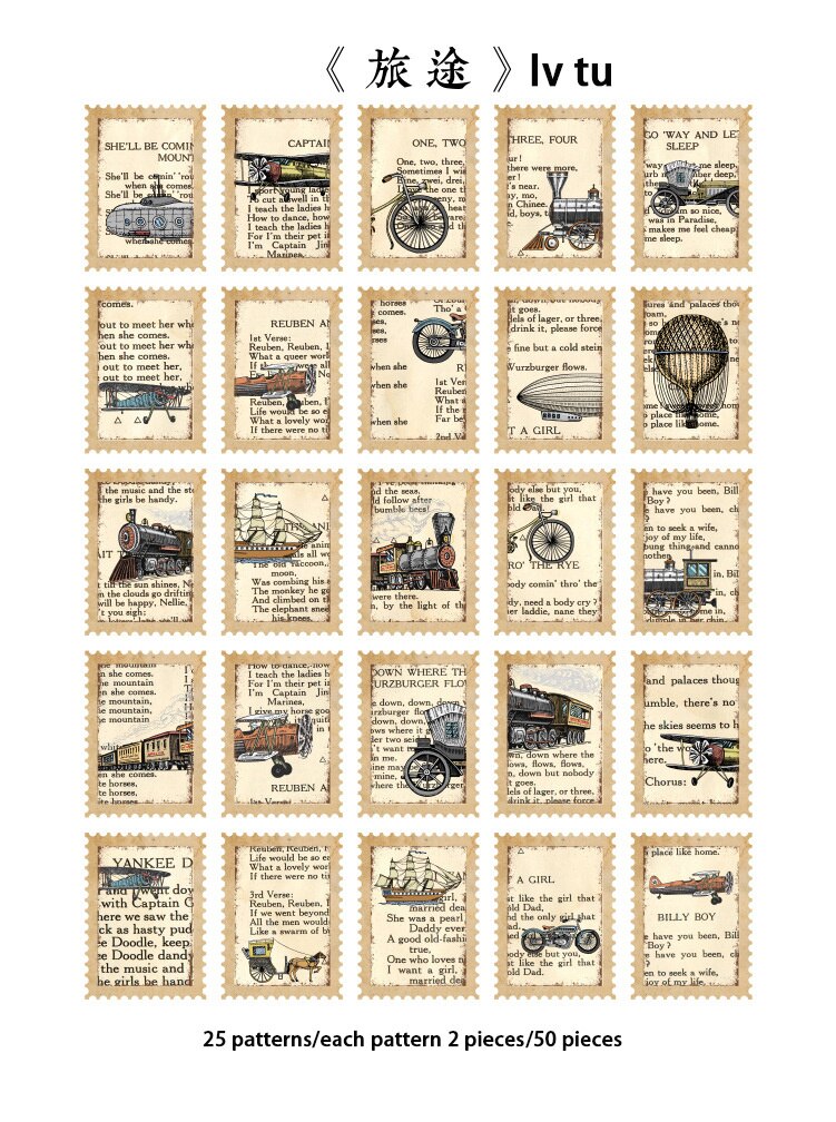 Vintage Stamp Stickers