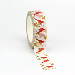 Red Cardinal Birds Washi Tape Sample