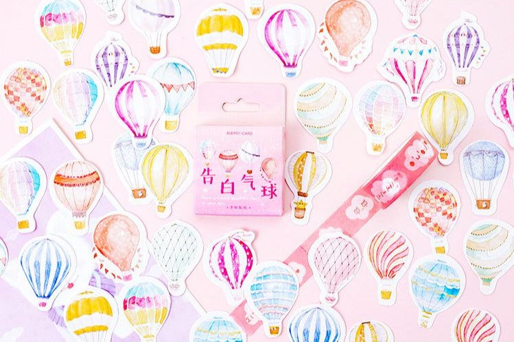 Watercolour Hot Air Balloons Planner Stickers