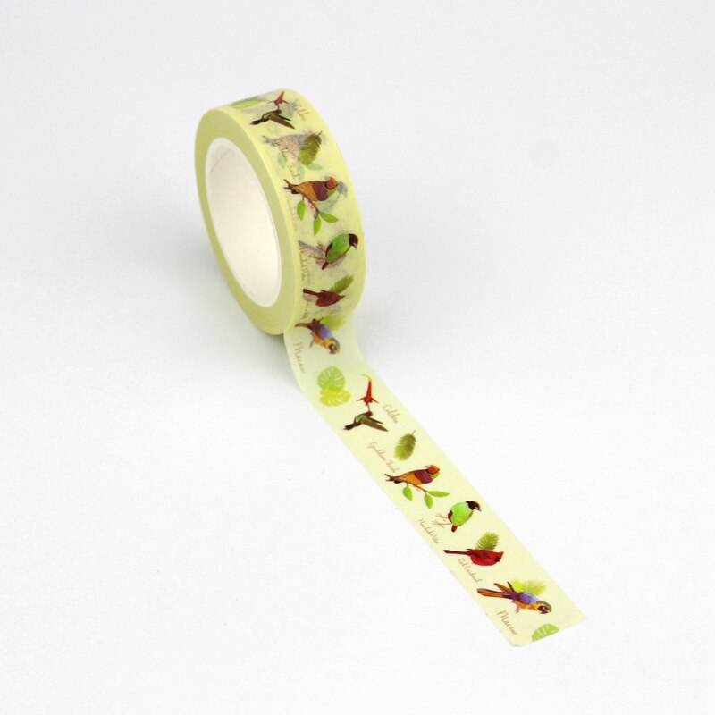 Cardinal Birds and Leaves Washi Tape