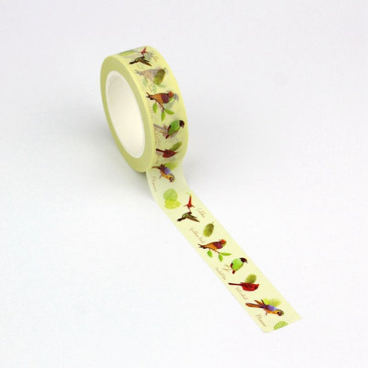 Cardinal Birds and Leaves Washi Tape