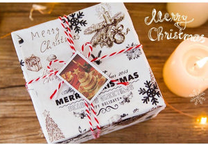 Retro Christmas Stamps Sticker Box