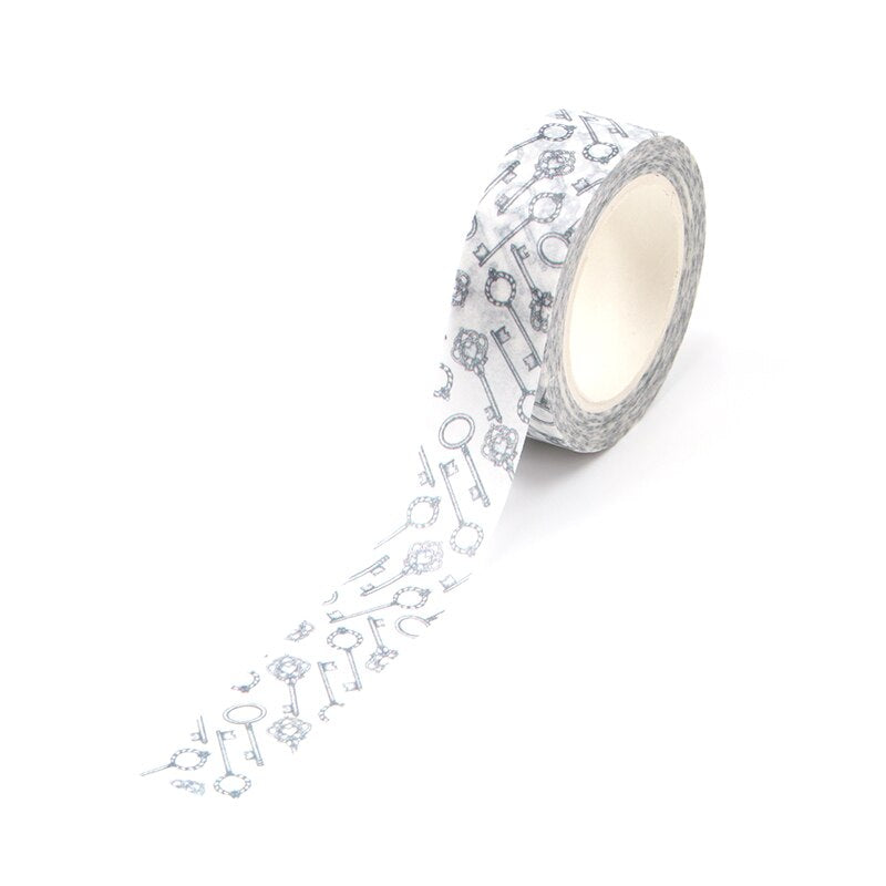 Vintage Key Pattern Washi Tape Sample