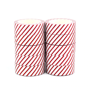 Red Diagonals Christmas Stripes Washi Tape