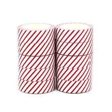 Load image into Gallery viewer, Red Diagonals Christmas Stripes Washi Tape Sample
