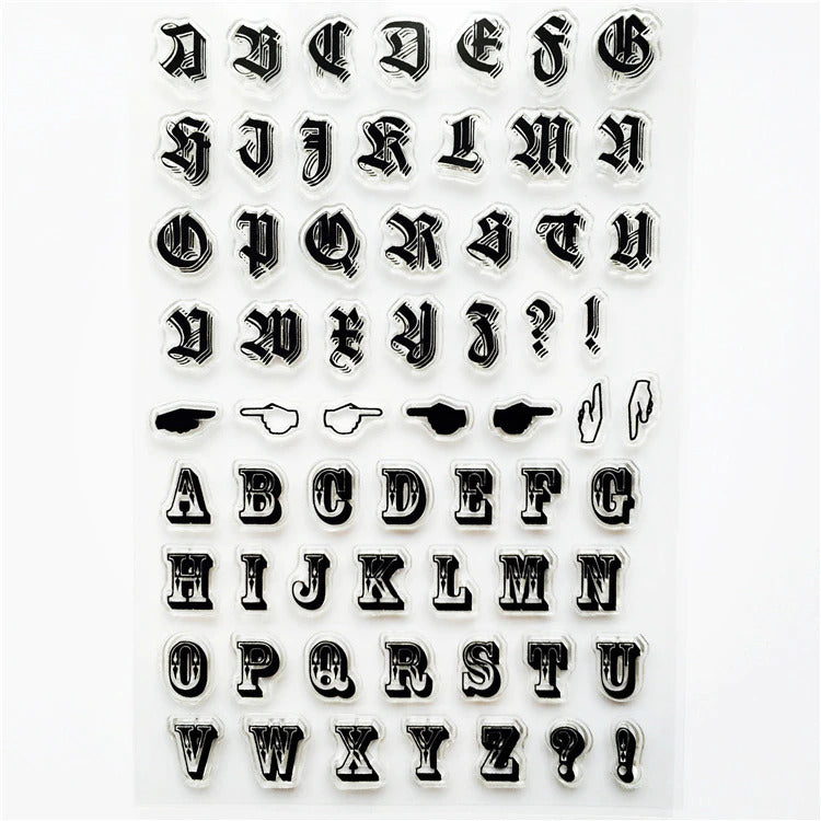 Retro Alphabet Clear Stamp