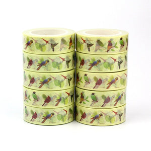Cardinal Birds and Leaves Washi Tape