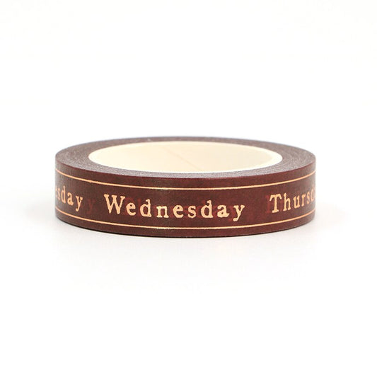 Foiled Days of the Week Washi Tape