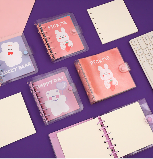 Cute Bear Transparent Ring Binder