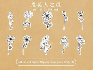 Line Art Floral Sulfuric Acid Sticker