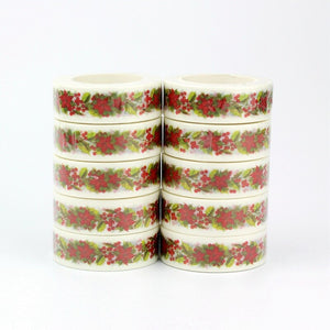 Christmas Poinsettia Washi Sample