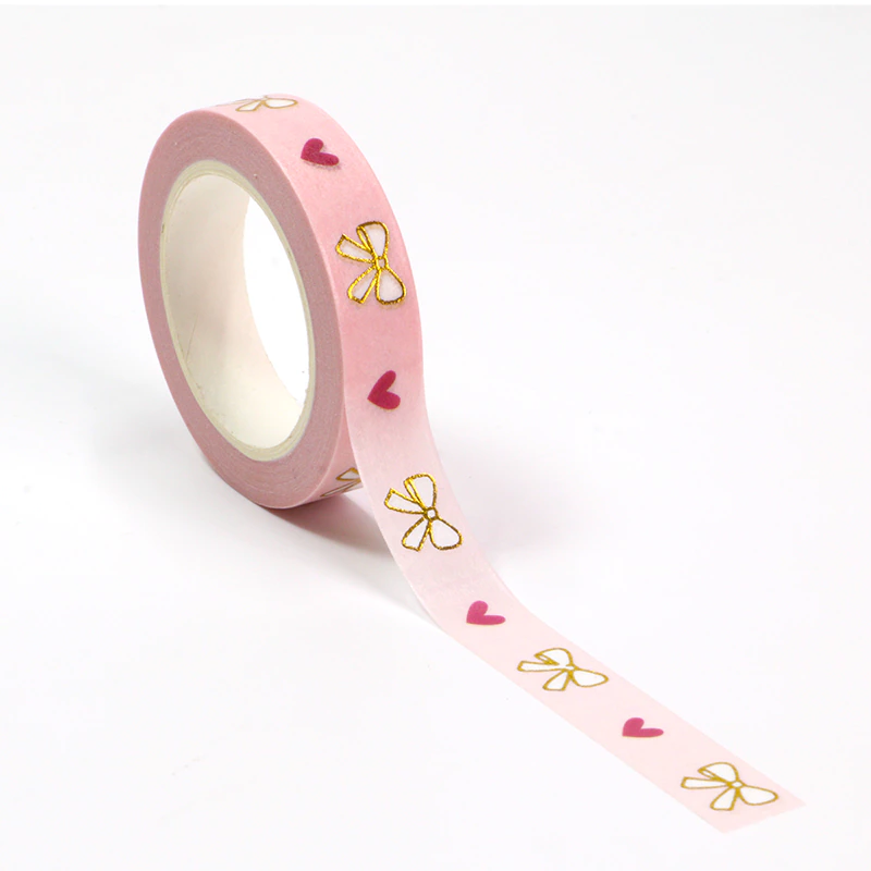 Foiled Pink Bowknot Washi Tape