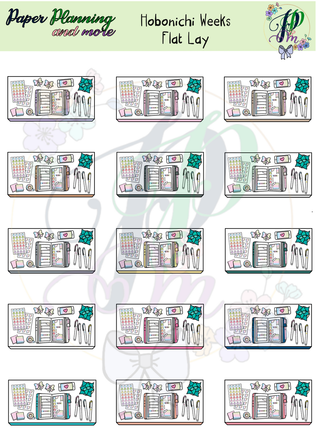Hobonichi Weeks Flat Lay Sticker Sheet