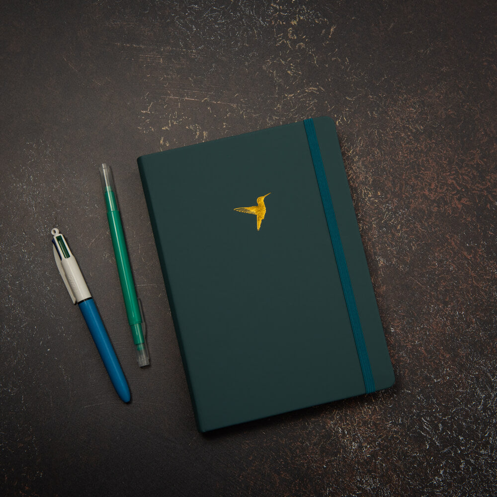 Yop & Tom A5 DOT GRID JOURNAL - HUMMINGBIRD - DEEP OCEAN