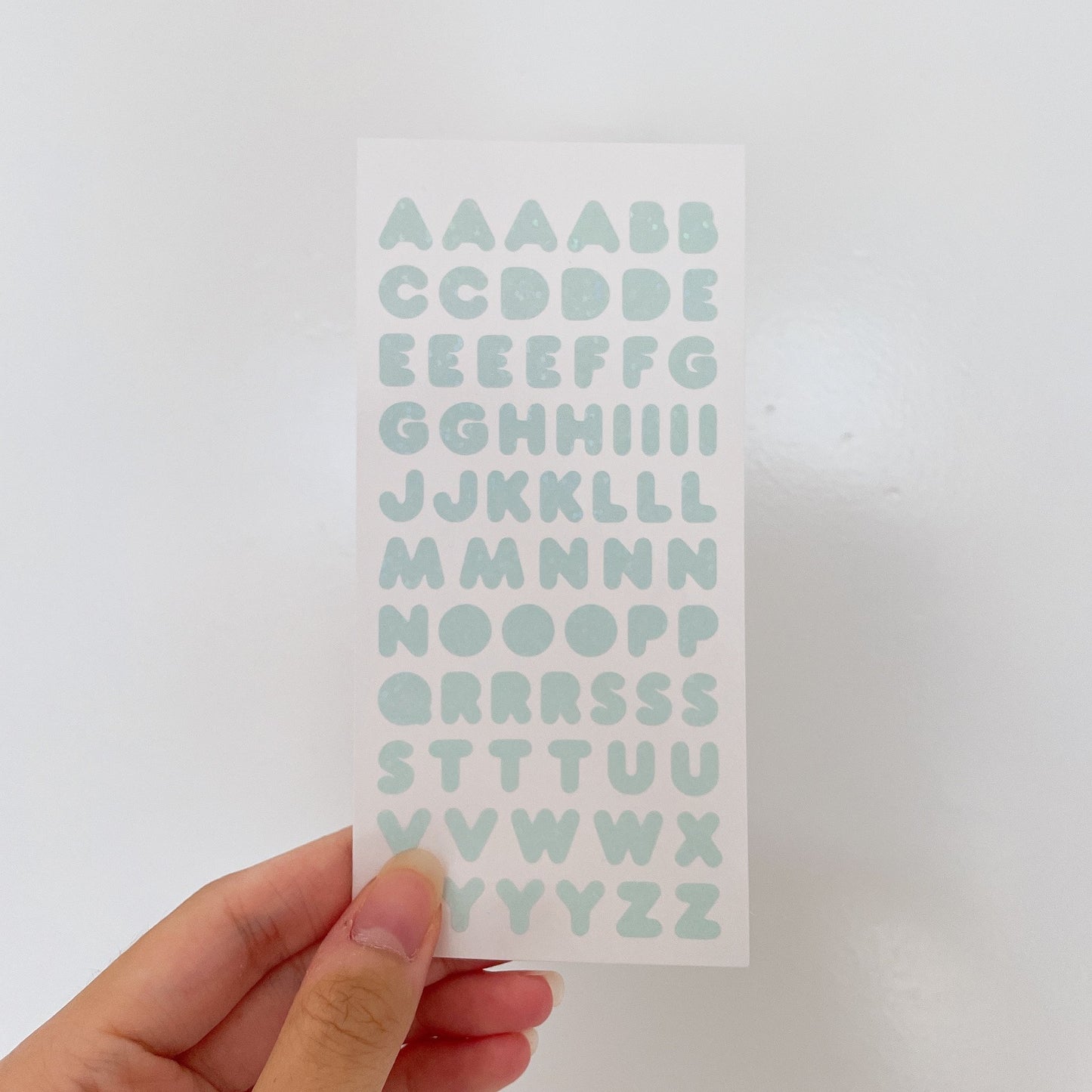 Pastel Alphabet Holographic Glitter Vinyl Stickers