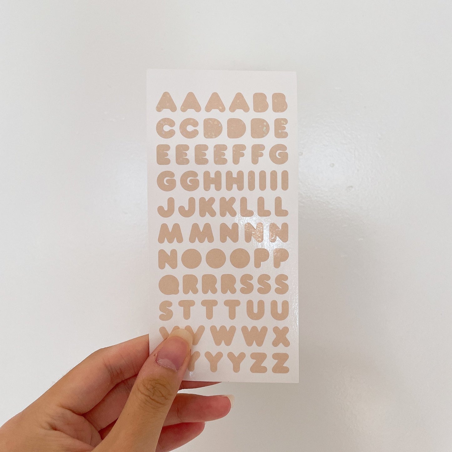 Pastel Alphabet Holographic Glitter Vinyl Stickers