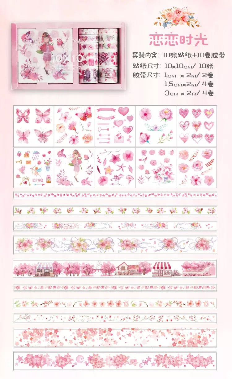 Pink Florals Washi Tape Box