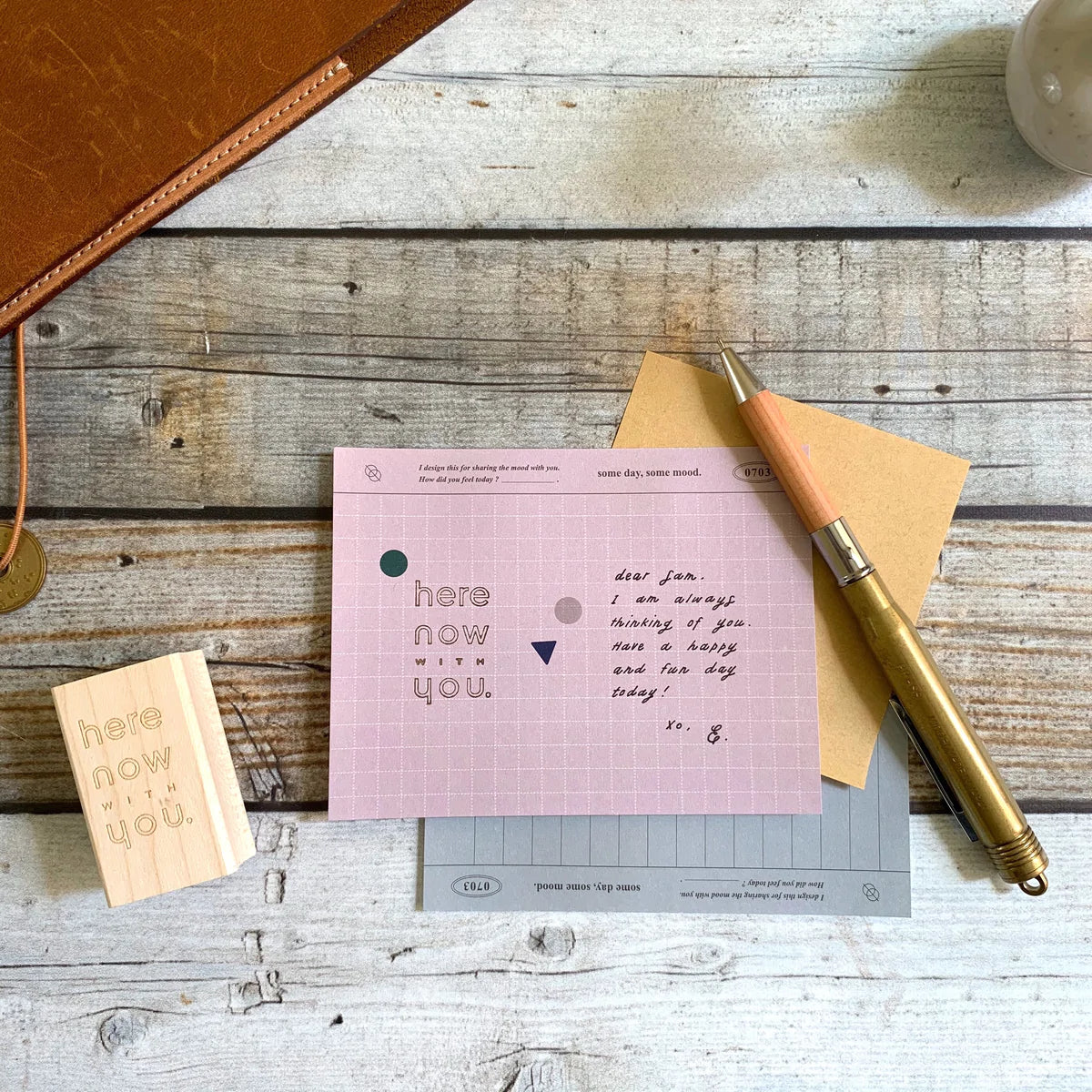 Stamp // "here now with you"