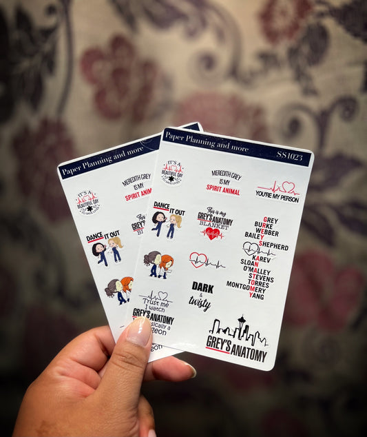Grey's Anatomy Sticker Sheet