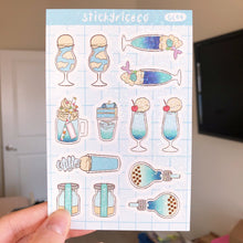 Load image into Gallery viewer, Aesthetic Drink Holographic Glitter Vinyl Stickers
