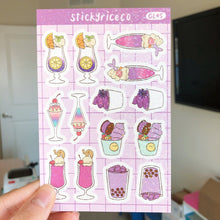 Load image into Gallery viewer, Aesthetic Drink Holographic Glitter Vinyl Stickers
